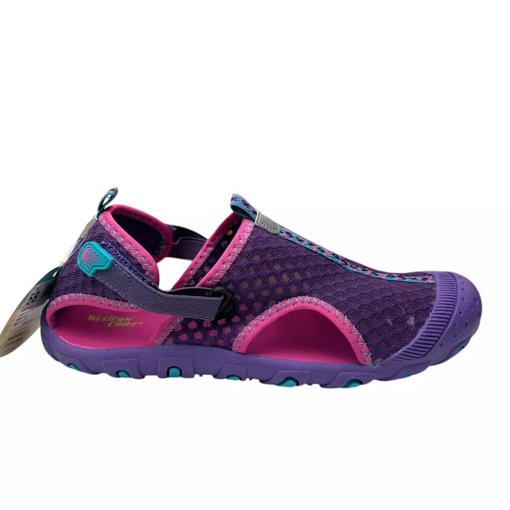 Western Chief‎ Youth Girl's Rainier Sport Sandals Size 5-6 Purple Quick-Drying